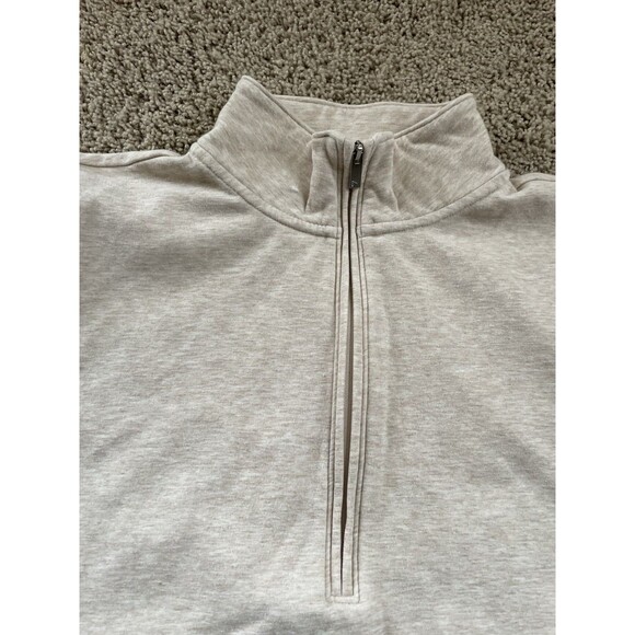 Travis Mathew Women's Cloud Fleece 1/2 Zip Pullover Beige Large Sweatshirt - Picture 3 of 10